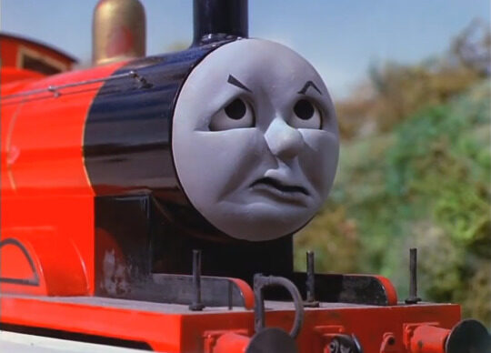 James from Thomas the Tank Engine rolling his eyes because Thomas is being a fucking cunt dork about fishing.